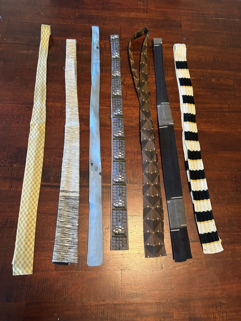 Assorted Men’s Rectangular Ties- Yellow, Black, Blue, Brown